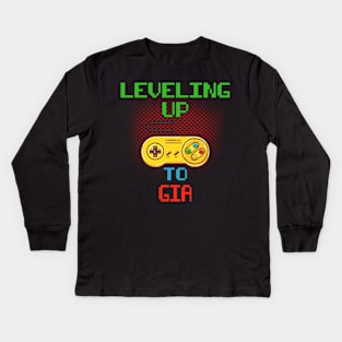 Promoted To GIA T-Shirt Unlocked Gamer Leveling Up Kids Long Sleeve T-Shirt